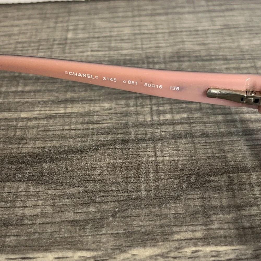 CHANEL Women's Glasses 3145 Authentic Made in Italy Black Pink Bow Rose Emblems - Picture 8 of 11